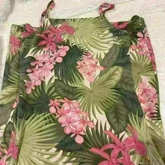 Tommy Bahama Long Maxi Dress Women’s Size 10 Silk Hawaiian Tropical Floral Palms - Picture 1 of 6